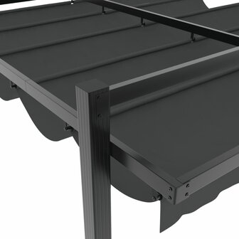 Prieel met uittrekbaar dak 3x3 m aluminium antracietkleurig 7