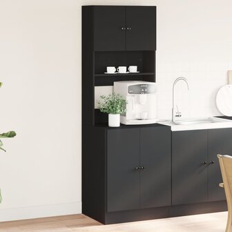 Keukenkast 60x50x180 cm bewerkt hout zwart 1