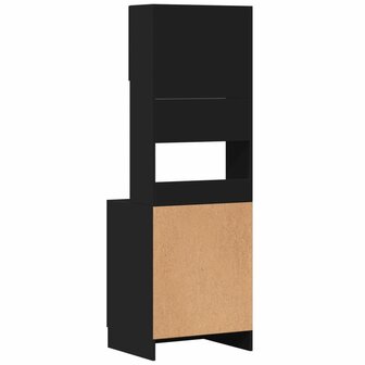 Keukenkast 60x50x180 cm bewerkt hout zwart 6