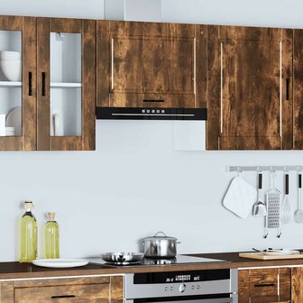 Keukenwandkast Porto bewerkt hout gerookt eikenkleurig 4