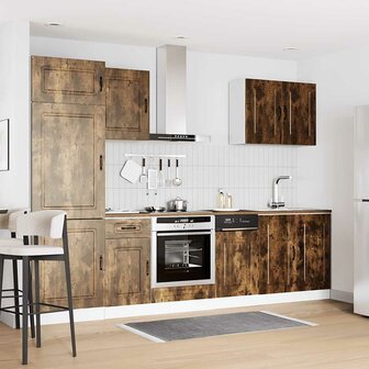 7-delige Keukenkastenset Kalmar bewerkt hout gerookt eiken 3