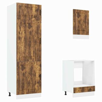 7-delige Keukenkastenset Kalmar bewerkt hout gerookt eiken 5