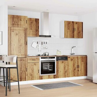 7-delige Keukenkastenset Kalmar bewerkt hout oud houtkleurig 3