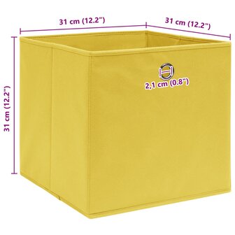 Opbergboxen 4 st 32x32x32 cm stof geel 5