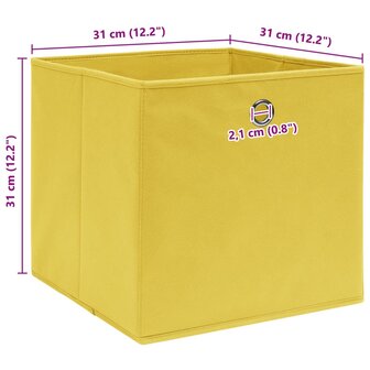 Opbergboxen 10 st 32x32x32 cm stof geel 5
