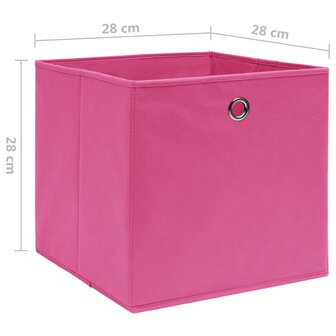 Opbergboxen 4 st 28x28x28 cm nonwoven stof roze 6
