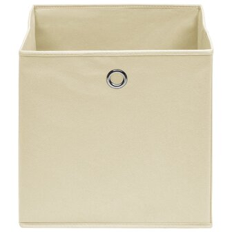 Opbergboxen 10 st 28x28x28 cm nonwoven stof cr&egrave;mekleurig 3