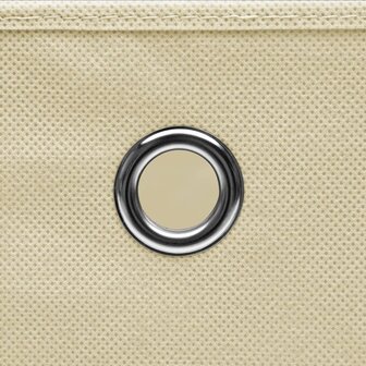 Opbergboxen 10 st 28x28x28 cm nonwoven stof cr&egrave;mekleurig 4