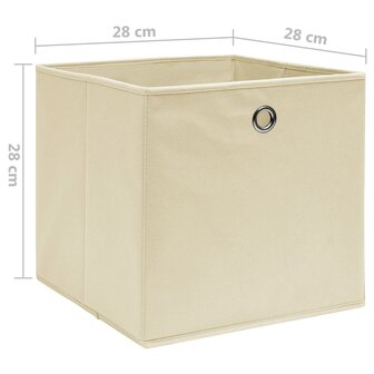 Opbergboxen 10 st 28x28x28 cm nonwoven stof cr&egrave;mekleurig 5