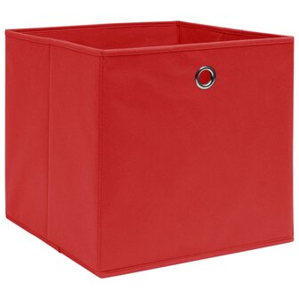 Opbergboxen 4 st 28x28x28 cm nonwoven stof rood 3