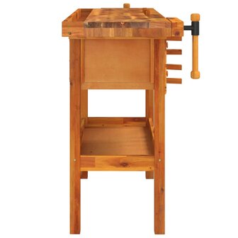 Werkbank met lades en bankschroeven 124x52x83 cm acaciahout 5