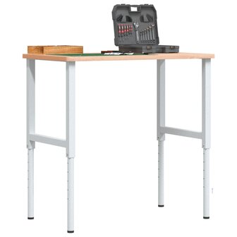 Werkbank rechthoekig 100x60x(71,5-98) cm massief beukenhout 1