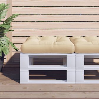 Palletkussen 50x50x12 cm stof beige 1