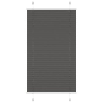 Pliss&eacute; rolgordijn 75x150 cm stofbreedte 74,4 cm polyester zwart 1