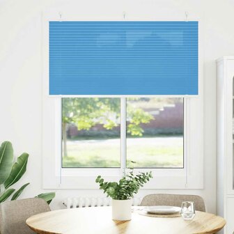 Pliss&eacute; rolgordijn 120x100cm stofbreedte 119,4cm polyester blauw 2