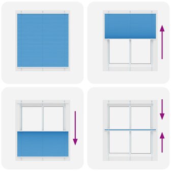 Pliss&eacute; rolgordijn 120x100cm stofbreedte 119,4cm polyester blauw 5