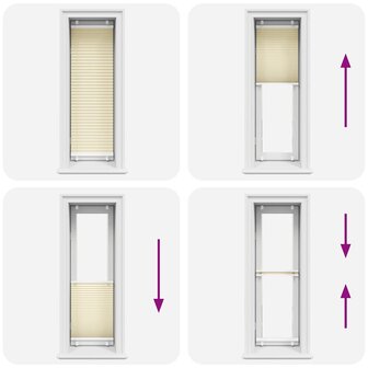 Pliss&eacute; rolgordijn 40x100 cm stofbreedte 39,4 cm polyester cr&egrave;me 5