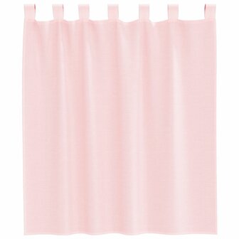 Gordijnen voile met lussen 2 st 140x140 cm lichtroze 4