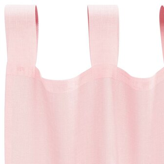 Gordijnen voile met lussen 2 st 140x140 cm lichtroze 5