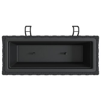 Plantenbakken 2 st met haken poly rattan zwart 8