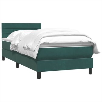 Boxspring met matras fluweel donkergroen 80x220 cm 3