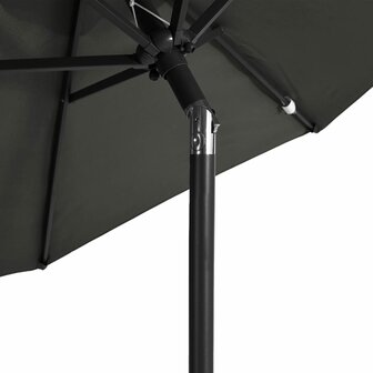 Parasol met stalen paal 225x225x212 cm antracietkleurig 7