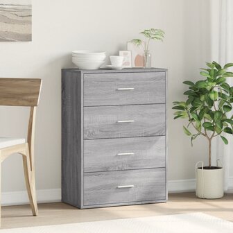 Dressoir 60x31x84 cm bewerkt hout grijs sonoma eikenkleurig 3
