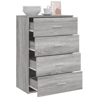 Dressoir 60x31x84 cm bewerkt hout grijs sonoma eikenkleurig 4