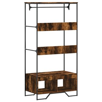 Kledingkast 90x50x180 cm bewerkt hout gerookt eikenkleurig 6