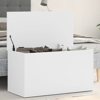Opbergkist 84x42x46 cm bewerkt hout wit 1
