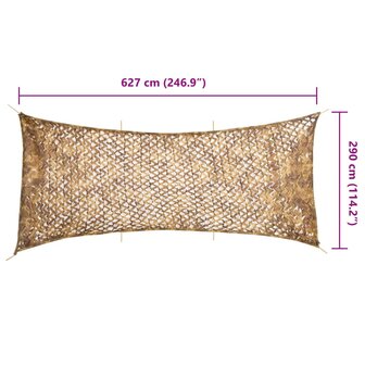 Camouflagenet met opbergzak 627x290 cm zandkleurig 7