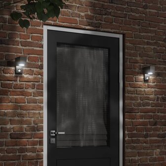 Buitenwandlamp met sensor gegoten aluminium zwart 1