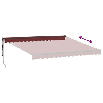 Luifel automatisch uittrekbaar 400x300 cm bordeauxrood 5