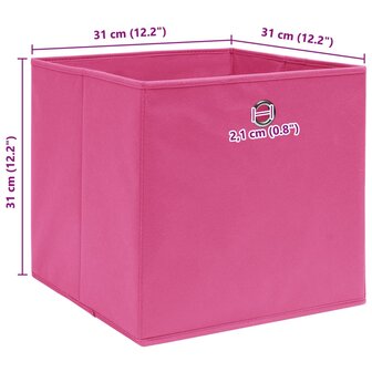 Opbergboxen 4 st 32x32x32 cm stof roze 5