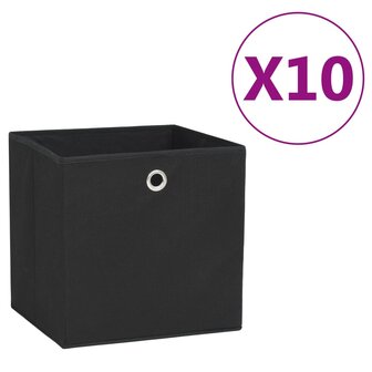 Opbergboxen 10 st 28x28x28 cm nonwoven stof zwart 1