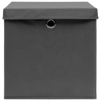 Opbergboxen met deksel 4 st 28x28x28 cm zwart 4
