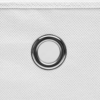 Opbergboxen 10 st 28x28x28 cm nonwoven stof wit 4