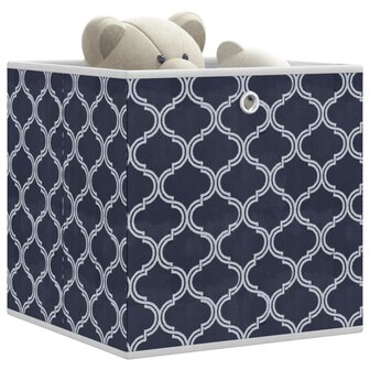 Opbergboxen 10 st inklapbaar 32x32x32 cm ongeweven stof blauw 1