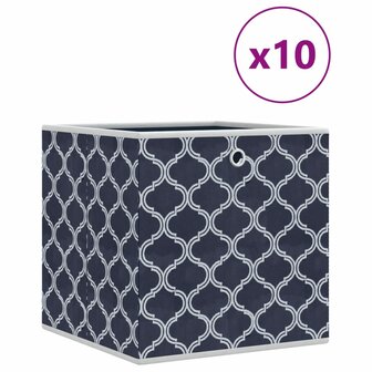 Opbergboxen 10 st inklapbaar 32x32x32 cm ongeweven stof blauw 2