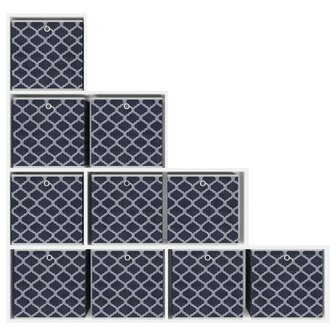 Opbergboxen 10 st inklapbaar 32x32x32 cm ongeweven stof blauw 5
