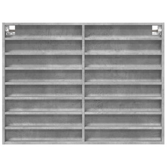 Vitrinekast 100x8,5x75 cm bewerkt hout betongrijs 4