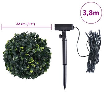 Kunstbuxusballen met LED-verlichting 2 st 22 cm groen 9