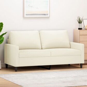 Tweezitsbank 140 cm fluweel cr&egrave;mekleurig 1