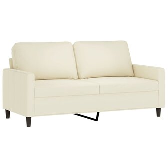 Tweezitsbank 140 cm fluweel cr&egrave;mekleurig 2