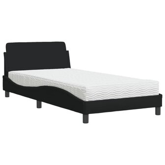 Bed met matras stof zwart 100x200 cm 2