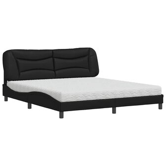 Bed met matras kunstleer zwart 180x200 cm 2