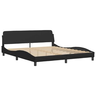 Bed met matras kunstleer zwart 180x200 cm 4