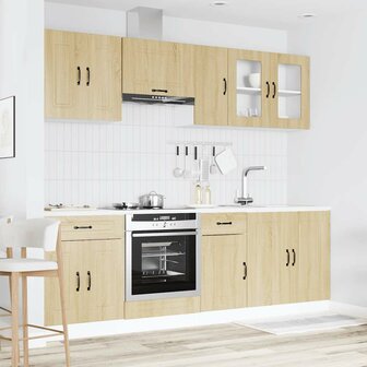 8-delige Keukenkastenset Kalmar bewerkt hout sonoma eikenkleur 3