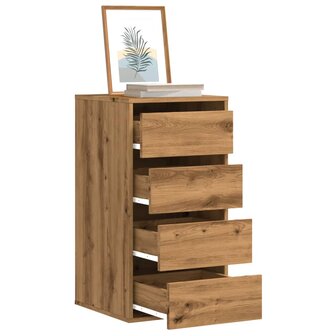 Ladekast 40x41x76 cm bewerkt hout artisanaal eikenkleurig 1
