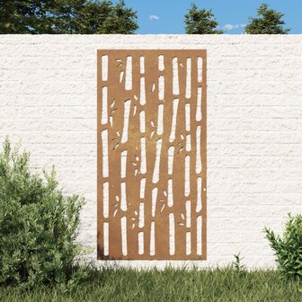 Wanddecoratie tuin bamboe-ontwerp 105x55 cm cortenstaal 1